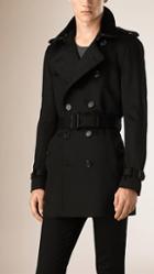 Burberry Kensington Fit Cashmere Trench Coat With Rabbit Fur Collar