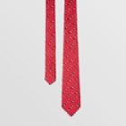 Burberry Burberry Slim Cut Archive Logo Print Silk Tie, Red
