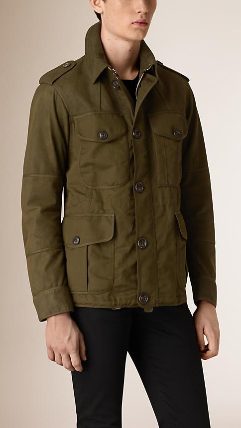 Burberry Brit Nubuck And Cotton Linen Field Jacket