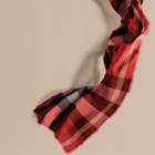 Burberry Burberry The Lightweight Cashmere Scarf In Check, Red