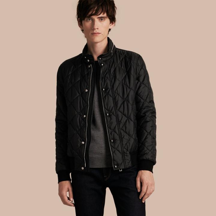 Burberry Burberry Quilted Packaway Hood Jacket, Size: M, Black
