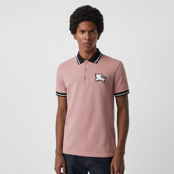 Burberry Burberry Tipped Cotton Piqu Polo Shirt, Grey