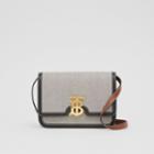 Burberry Burberry Small Tri-tone Canvas And Leather Tb Bag, Black