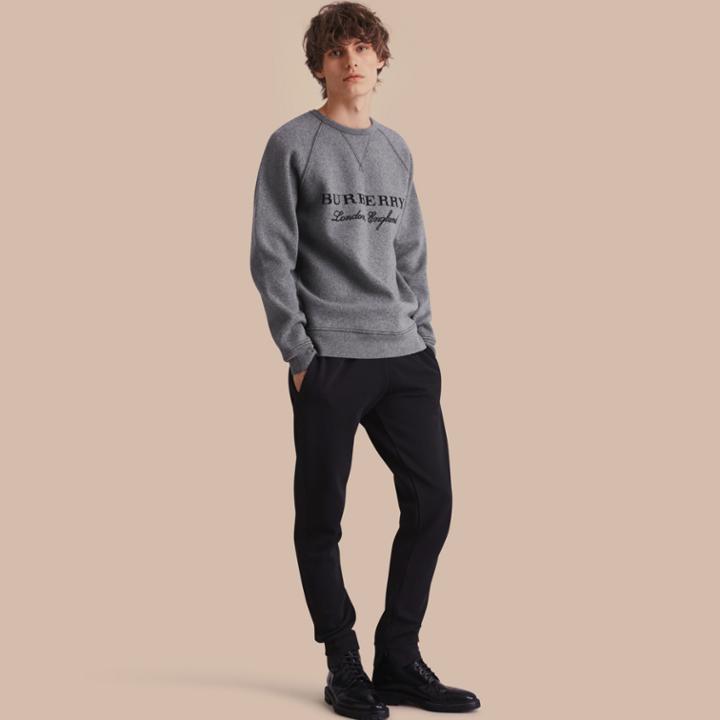 Burberry Burberry Cotton Blend Knit Sweat Pants, Black