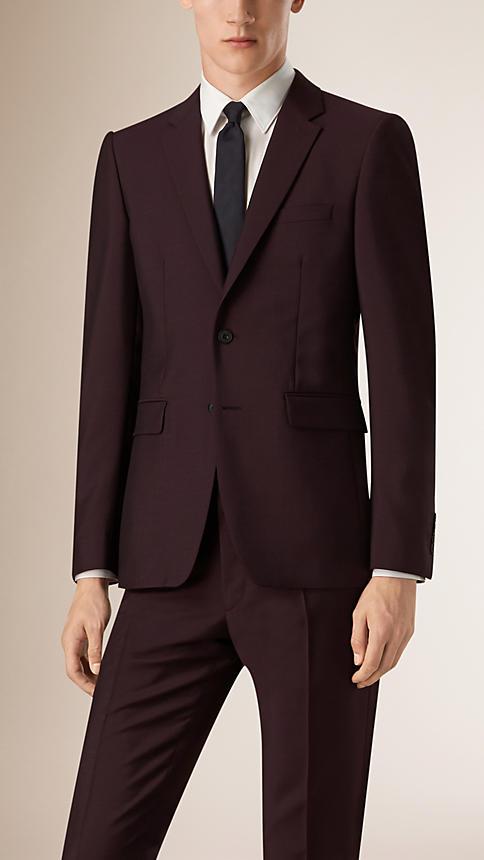 Burberry Slim Fit Wool Mohair Part-canvas Jacket