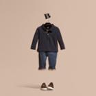 Burberry Burberry Check Trim Long-sleeved Cotton Polo Shirt, Size: 18m, Blue