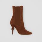 Burberry Burberry D-ring Detail Suede Ankle Boots, Size: 35, Brown