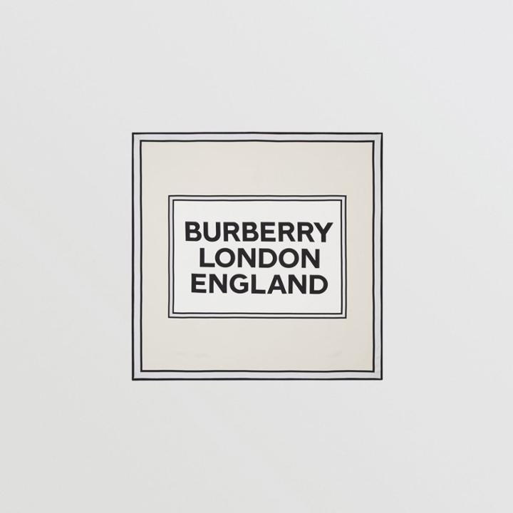 Burberry Burberry Logo Print Silk Square Scarf, Yellow