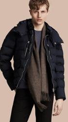 Burberry Down-filled Silk Wool Puffer Jacket