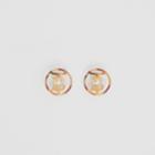 Burberry Burberry Resin And Gold-plated Monogram Motif Earrings, Yellow