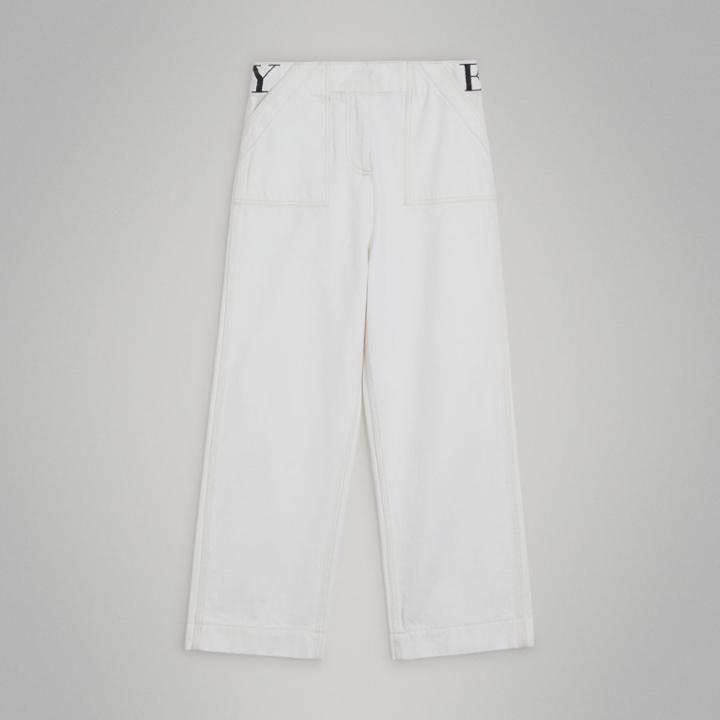 Burberry Burberry Childrens Relaxed Fit Logo Print Jeans, Size: 14y, White