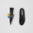 Burberry Burberry Rainbow Print Leather Slip-on Sneakers, Size: 37, Black