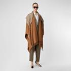 Burberry Burberry Detachable Monogram Print Scarf Cashmere Cape, Size: Os, Brown