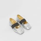 Burberry Burberry Childrens Logo Detail Glittery Flats, Size: 23, Grey