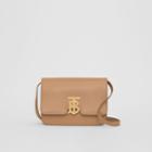 Burberry Burberry Small Leather Tb Bag, Light Camel