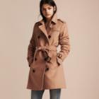 Burberry Burberry Wool Cashmere Trench Coat, Size: 14, Brown