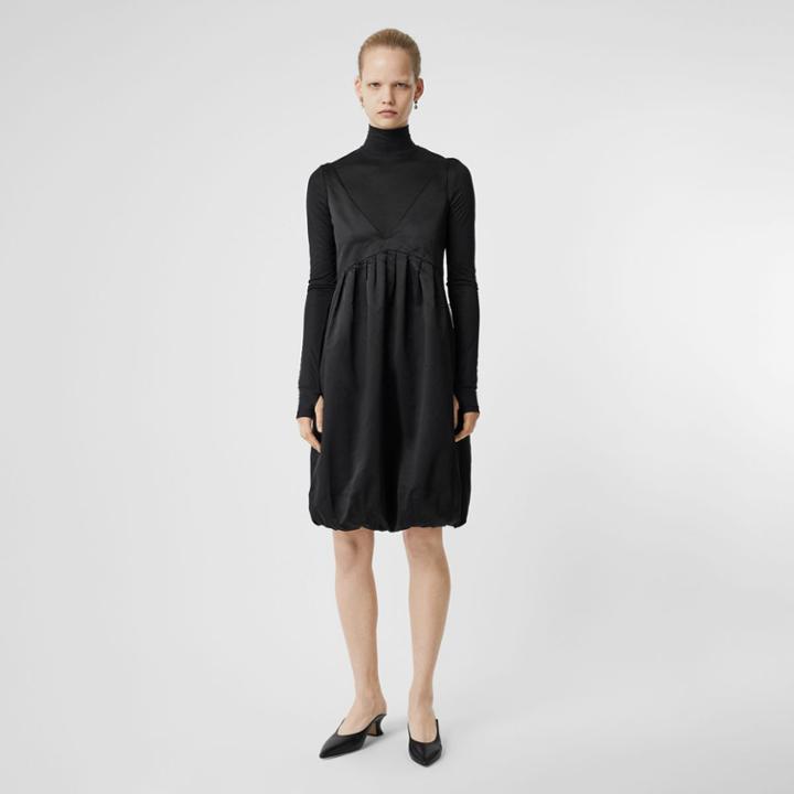 Burberry Burberry Silk Jersey Turtleneck Top, Black