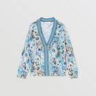 Burberry Burberry Childrens Floral Print Wool Zip-front Cardigan, Size: 10y