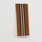 Burberry Burberry Reversible Icon Stripe Cashmere Scarf, Brown