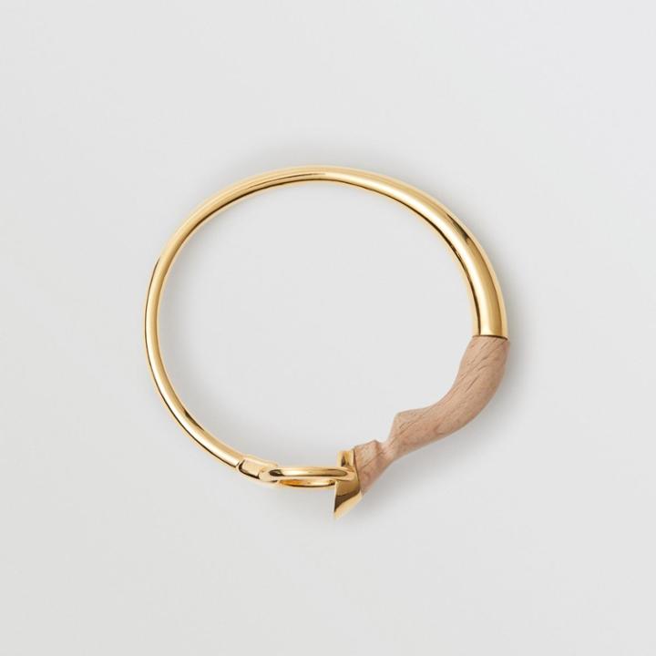 Burberry Burberry Beechwood And Gold-plated Hoof And Hoop Bracelet, Yellow