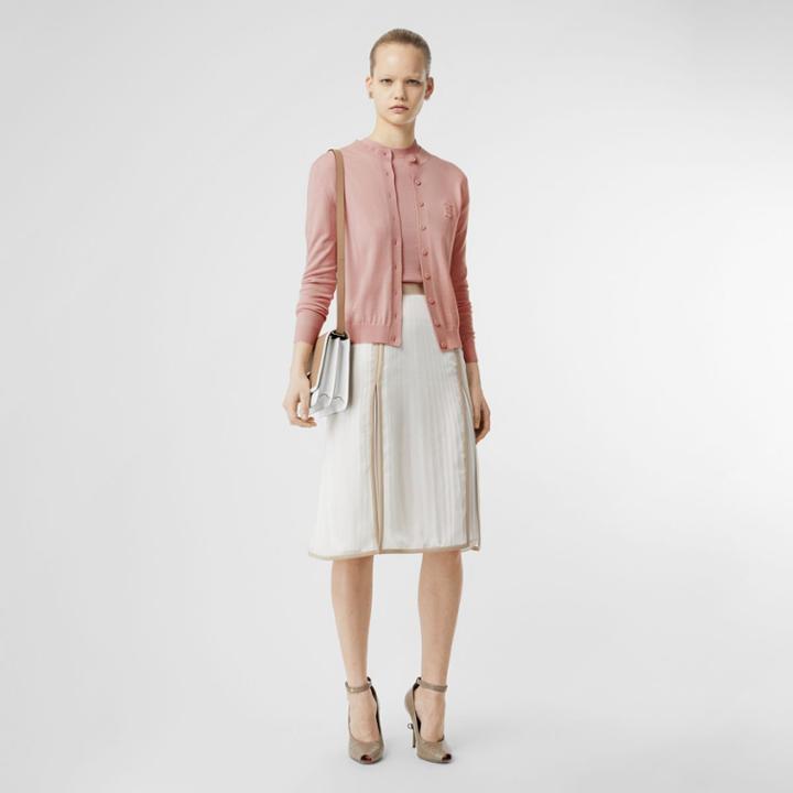 Burberry Burberry Monogram Motif Cashmere Cardigan, Pink