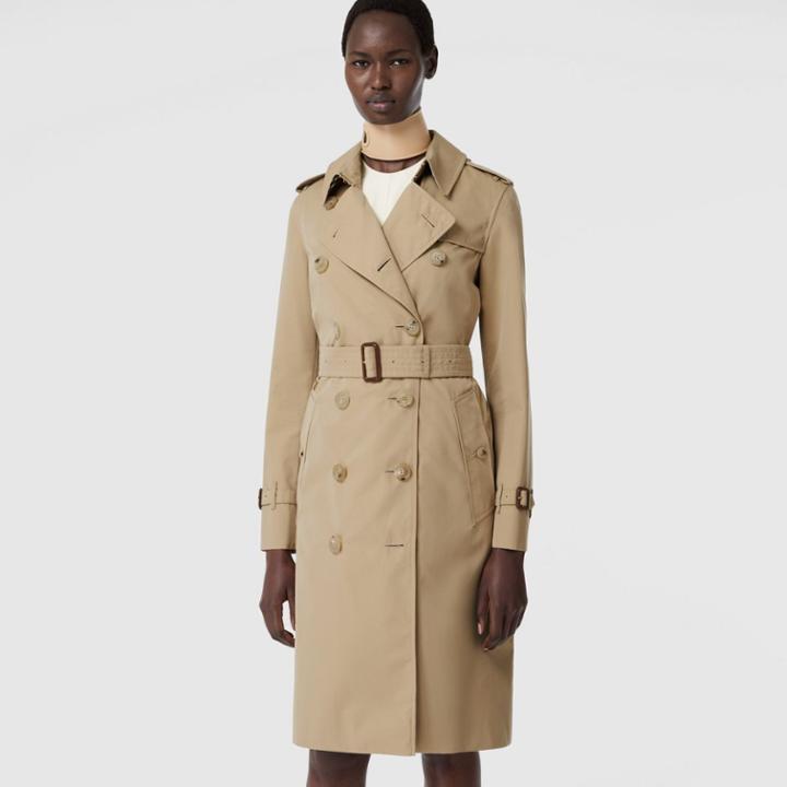 Burberry Burberry The Long Kensington Heritage Trench Coat, Size: 12, Beige