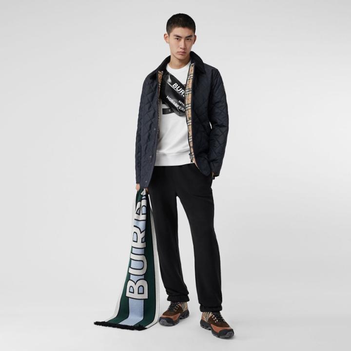 Burberry Burberry Diamond Quilted Thermoregulated Barn Jacket, Size: 34, Blue