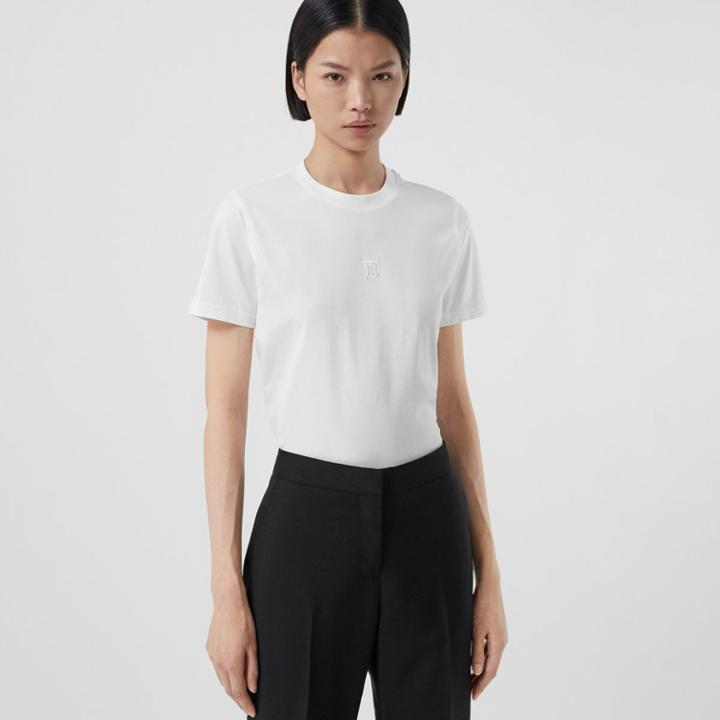 Burberry Burberry Monogram Motif Cotton T-shirt, Size: Xs, White