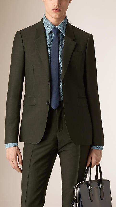 Burberry Slim Fit Mohair Wool Half-canvas Tailored Jacket