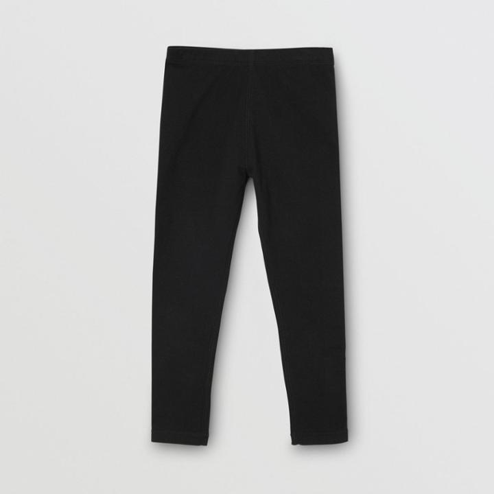 Burberry Burberry Childrens Logo Detail Stretch Cotton Leggings, Size: 14y, Black