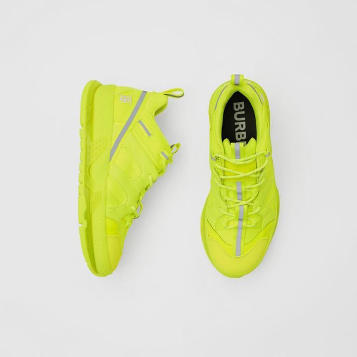 Burberry Burberry Nylon And Cotton Union Sneakers, Size: 36, Yellow