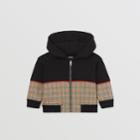 Burberry Burberry Childrens Check Panel Cotton Hooded Top, Size: 6m