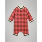 Burberry Burberry Check Cotton Jumpsuit, Size: 12m, Red