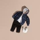 Burberry Burberry Hooded Down-filled Puffer Jacket With Mittens, Size: 6m, Blue