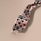 Burberry Burberry The Classic Cashmere Scarf In Check And Hearts, Purple