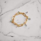 Burberry Burberry Crystal Charm Gold And Palladium-plated Bracelet