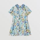 Burberry Burberry Childrens Short-sleeve Floral Print Linen Blend Dress, Size: 10y