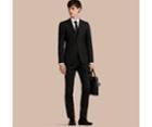 Burberry Burberry Slim Fit Wool Part-canvas Suit, Size: 46r, Black