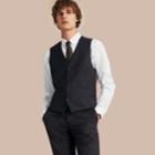 Burberry Burberry Slim Fit Wool Waistcoat, Size: 42, Blue