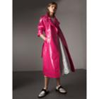 Burberry Burberry Laminated Cotton Trench Coat, Size: 10, Pink