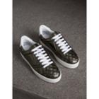 Burberry Burberry Metallic Check-quilted Leather Trainers, Size: 39, Grey