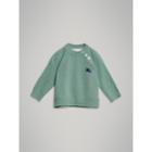Burberry Burberry Contrast Motif Cashmere Sweater, Size: 2y, Green