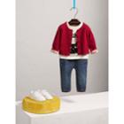 Burberry Burberry Check Detail Cashmere Cardigan, Size: 6m, Red