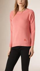 Burberry Rib Detail Cashmere Cotton Sweater