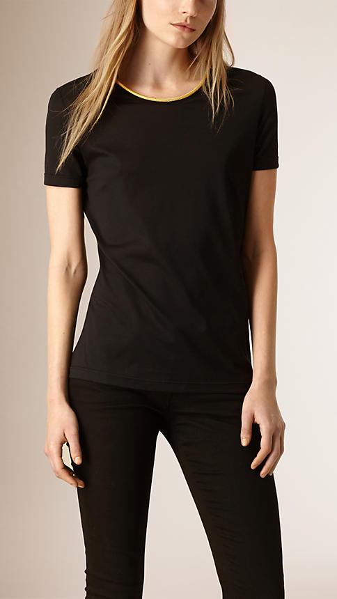 Burberry Prorsum Regimental Cord Detail Cotton T-shirt