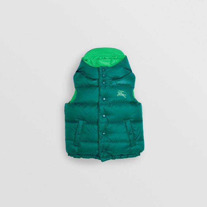 Burberry Burberry Childrens Reversible Showerproof Down-filled Hooded Gilet, Size: 14y, Green