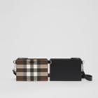 Burberry Burberry Check E-canvas And Leather Link Pouch Crossbody Bag
