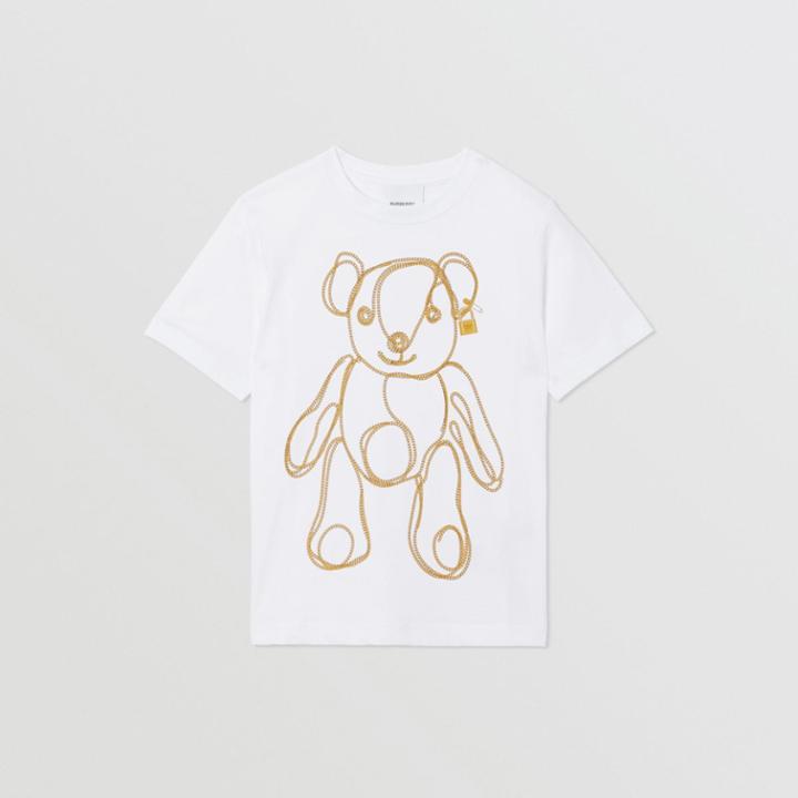 Burberry Burberry Childrens Chain Print Cotton T-shirt, Size: 4y, White