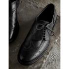Burberry Burberry Leather Brogues With Asymmetric Closure, Size: 39, Black