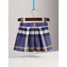 Burberry Burberry Pleated Check Cotton Skirt, Size: 7y, Blue